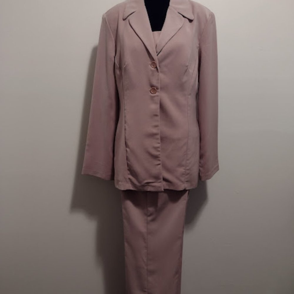 Breakin Loose, 3pc Tan Color Pant Suit w/Spaghetti Strap Tank Top, Size-13/14